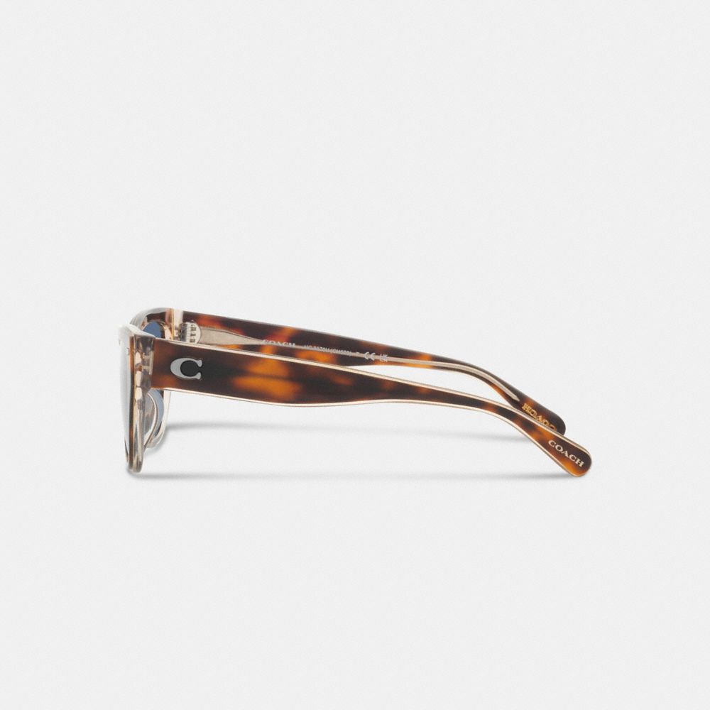 Coach Beveled Signature Square Cat Eye Sunglasses Tortoise/Crystal | COH866372