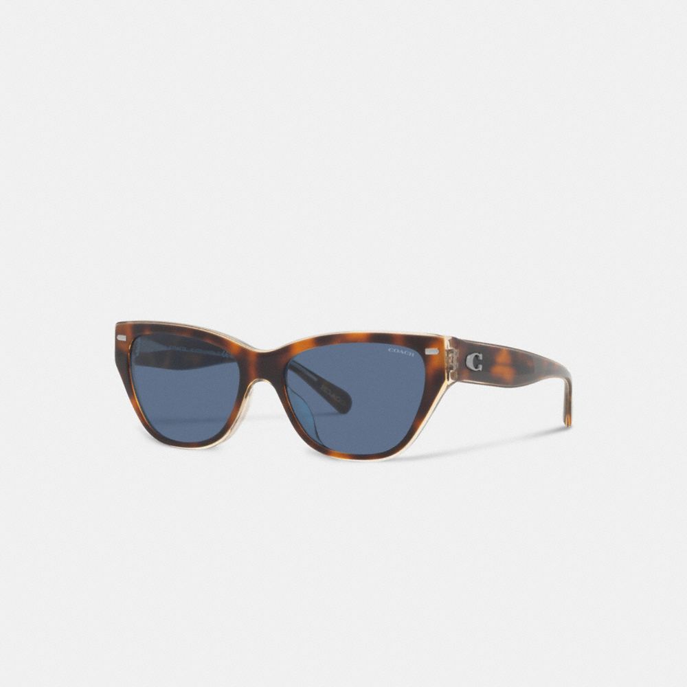 Coach Beveled Signature Square Cat Eye Sunglasses Tortoise/Crystal | COH866372