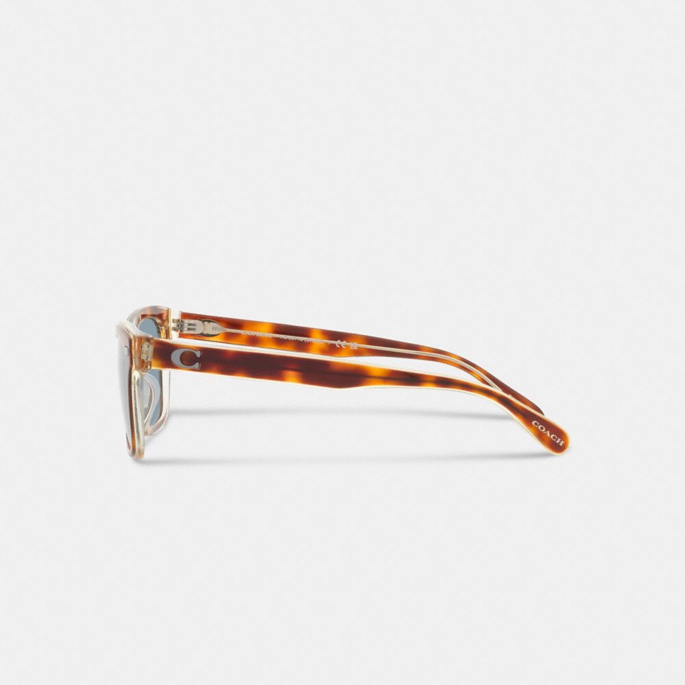 Coach Beveled Signature Square Sunglasses Tortoise/Blue | COH866366