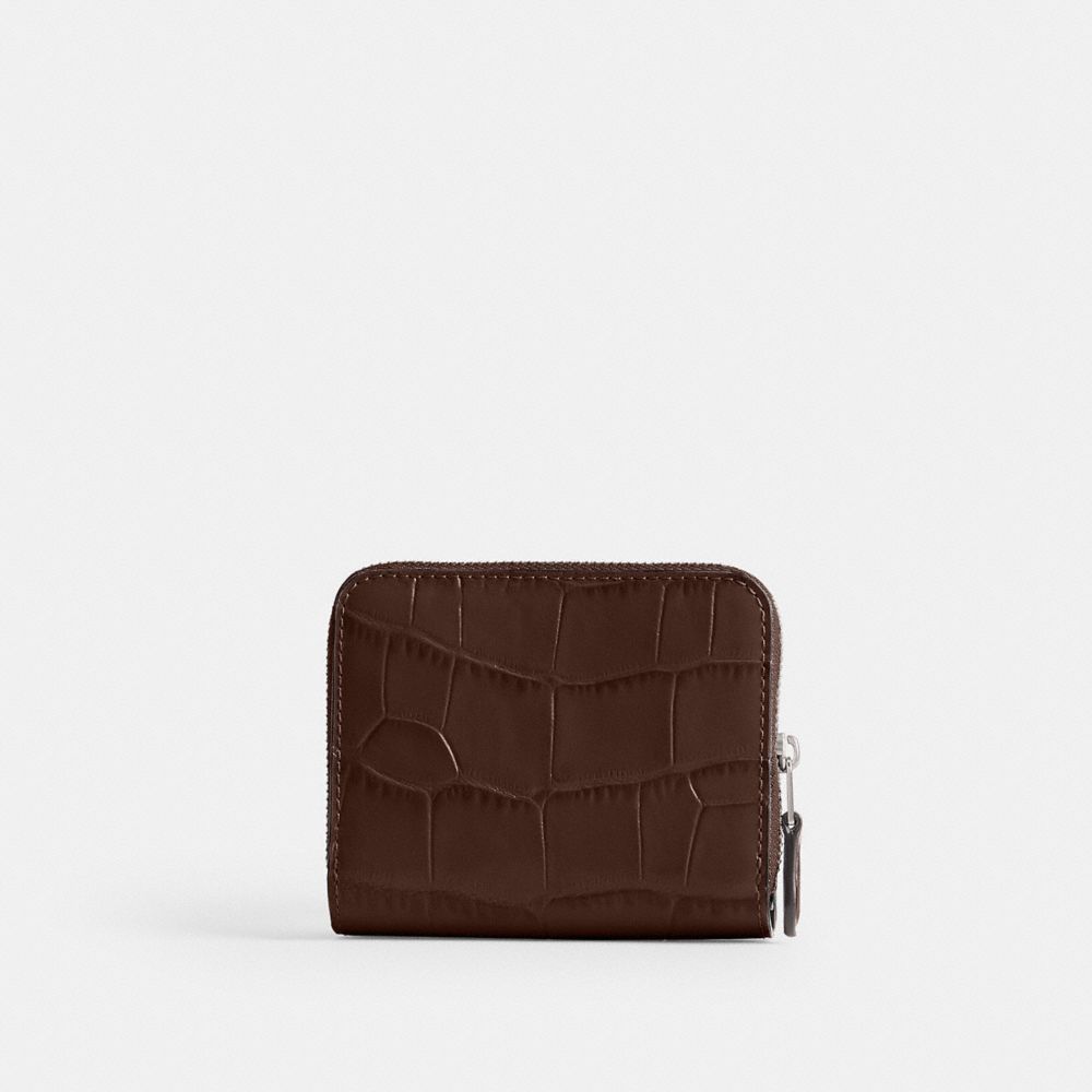 Coach Billfold Wallet Croc Embossed Leather/Silver/Maple | COH865549