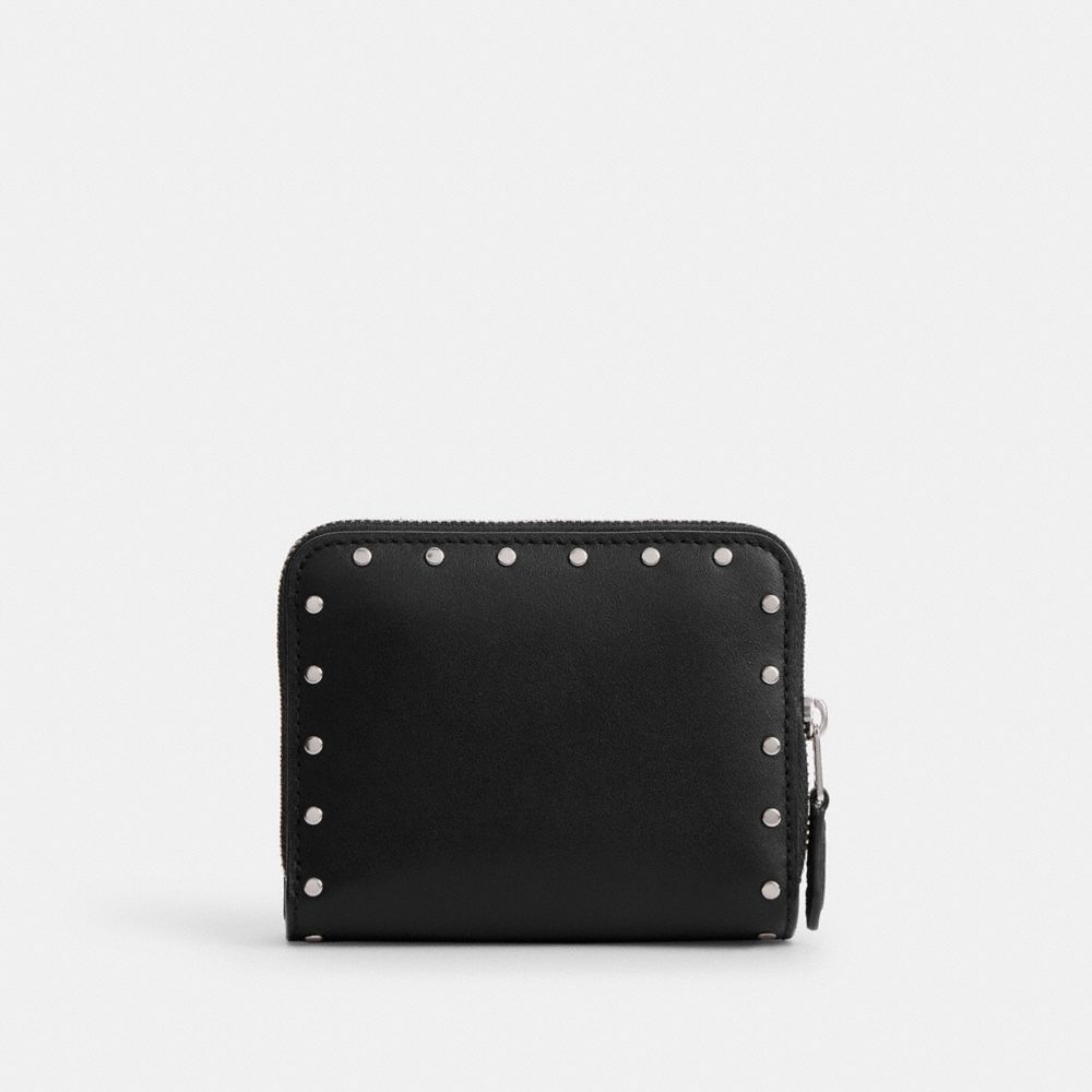 Coach Billfold Wallet With Rivets Silver/Black | COH865617