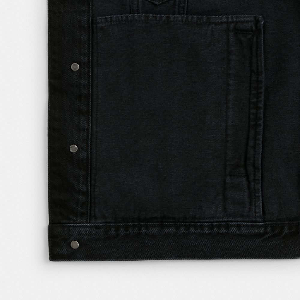Coach Black Denim Jacket In Organic Cotton Black | COH866873