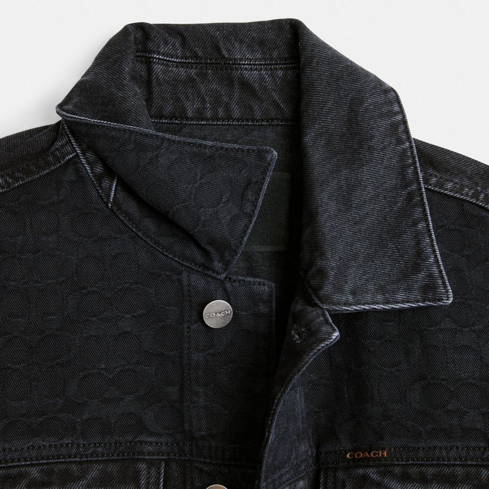 Coach Black Denim Jacket In Organic Cotton Black | COH866873