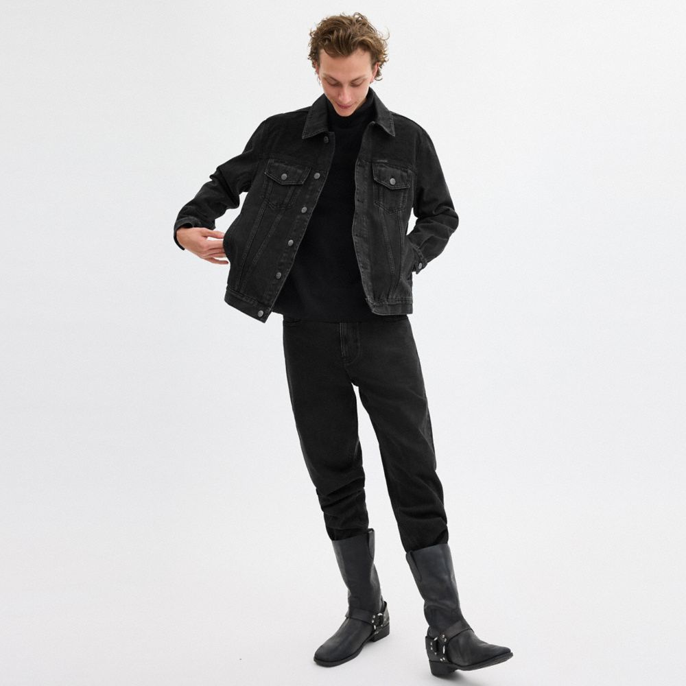 Coach Black Denim Jacket In Organic Cotton Black | COH866873