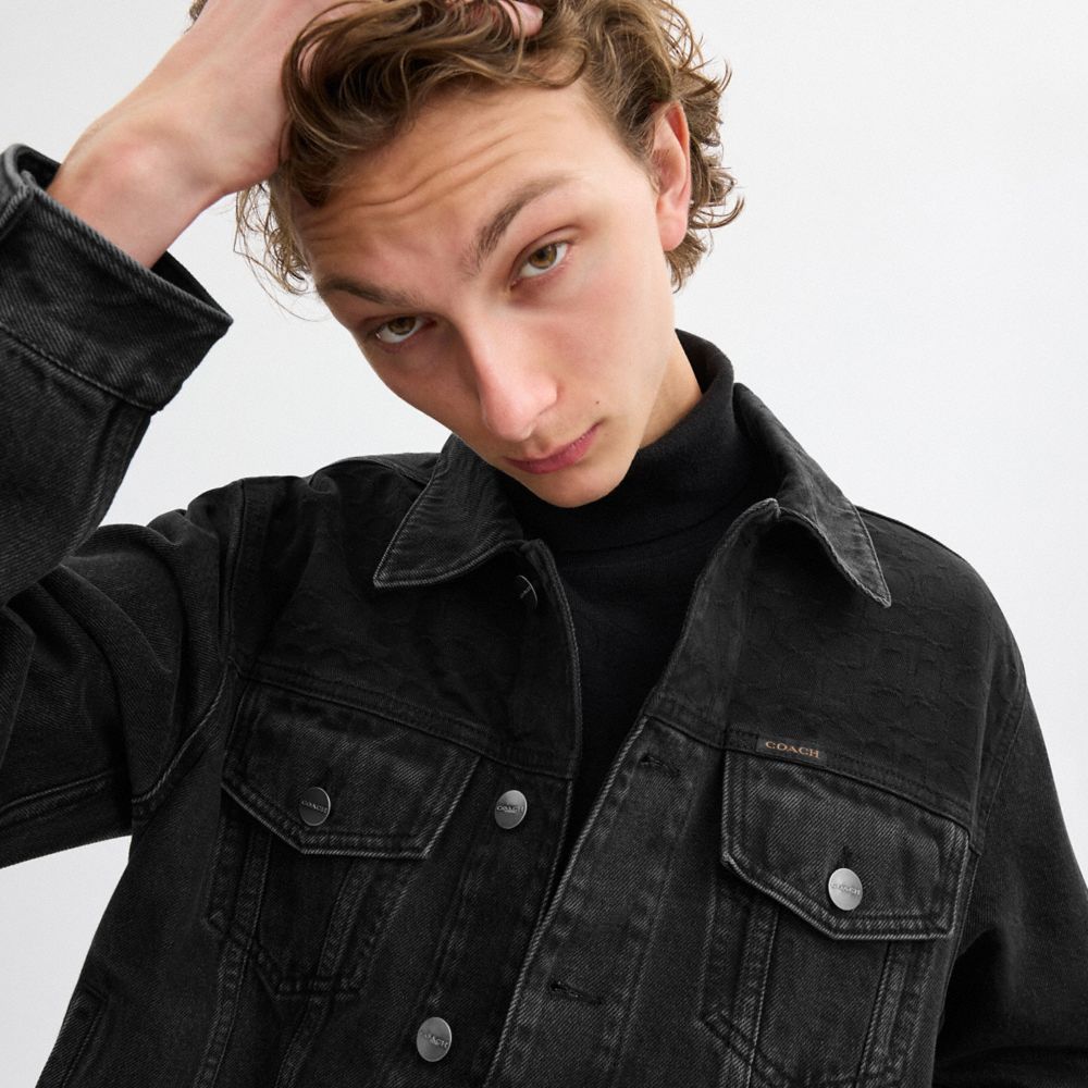 Coach Black Denim Jacket In Organic Cotton Black | COH866873