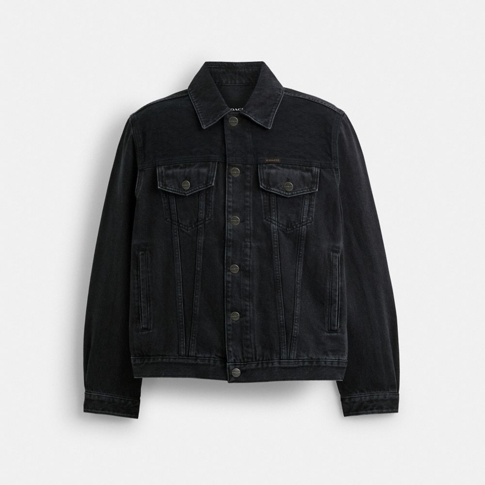 Coach Black Denim Jacket In Organic Cotton Black | COH866873