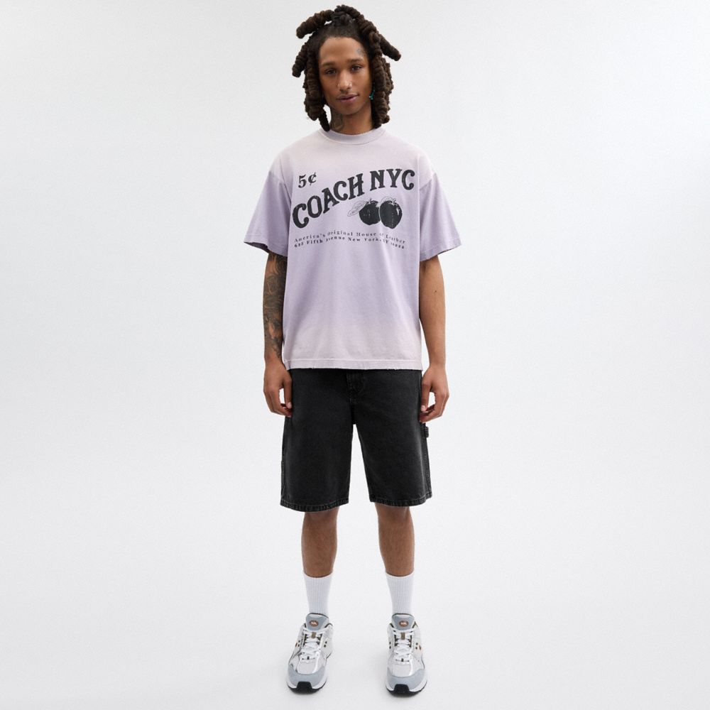 Coach Black Denim Shorts In Organic Cotton Black Denim | COH866948