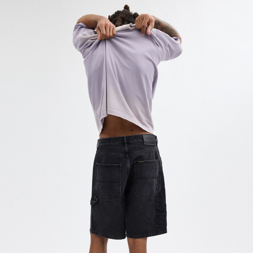Coach Black Denim Shorts In Organic Cotton Black Denim | COH866948