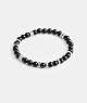 Coach Black Onyx Beaded Disk Bracelet Silver/Black | COH867008