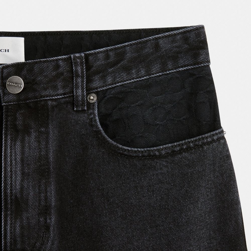 Coach Black Taper Jeans In Organic Cotton Black | COH866946