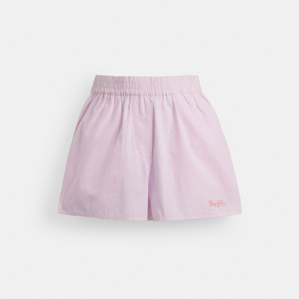 Coach Boxer Shorts In Organic Cotton Pink/White | COH866048