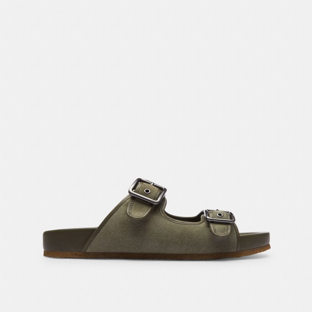 Coach Buckle Strap Sandal Army Green | COH866849