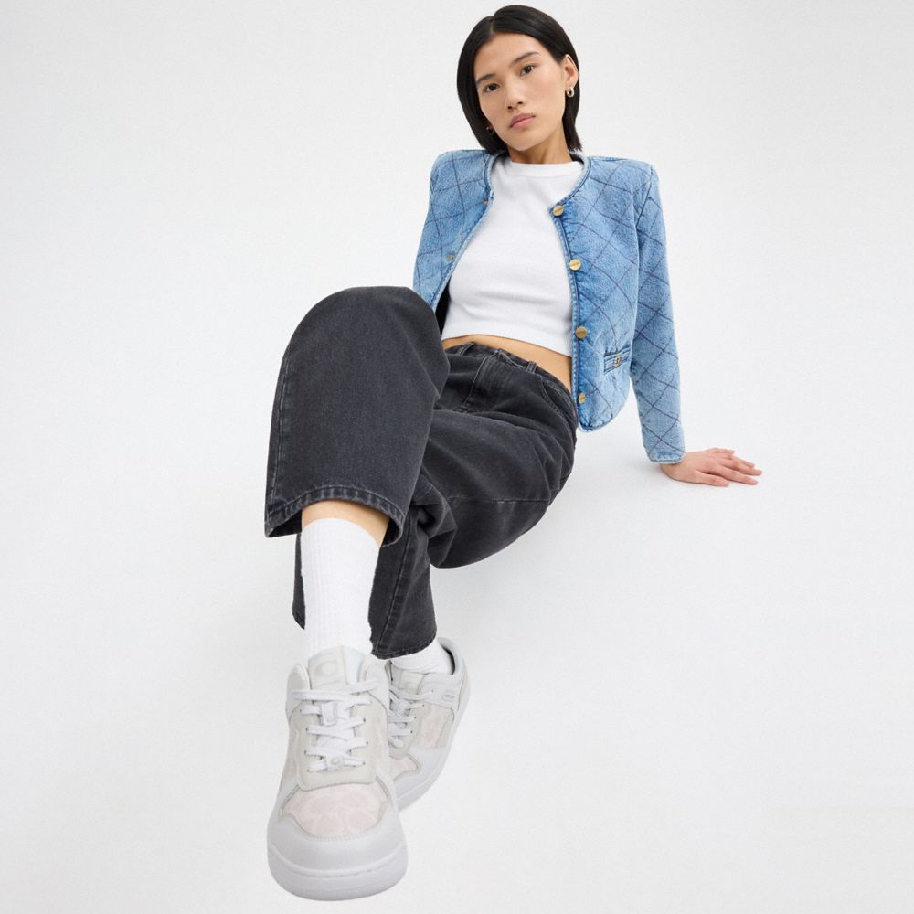 Coach C201 Low Top Sneaker In Signature Canvas Optic White | COH865816