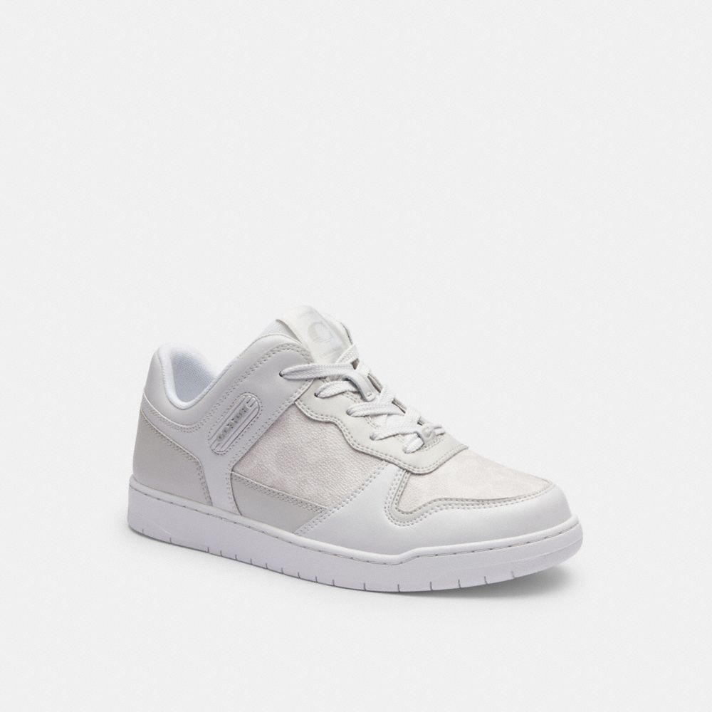 Coach C201 Low Top Sneaker In Signature Canvas Optic White | COH865816
