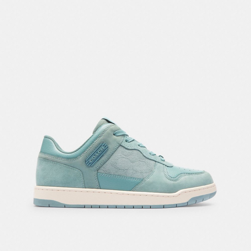 Coach C201 Low Top Sneaker In Signature Canvas Jacquard Aquamarine | COH865845