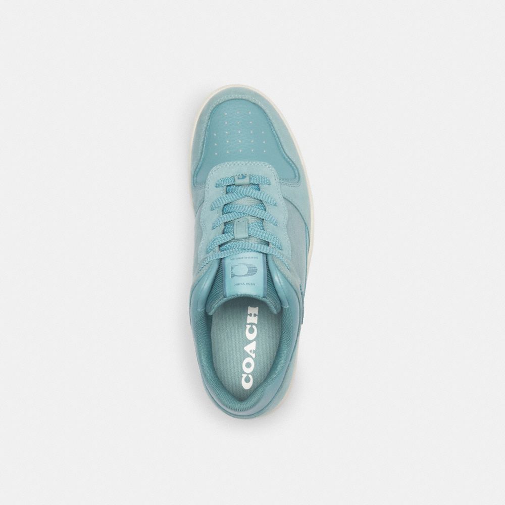 Coach C201 Low Top Sneaker In Signature Canvas Jacquard Aquamarine | COH865845