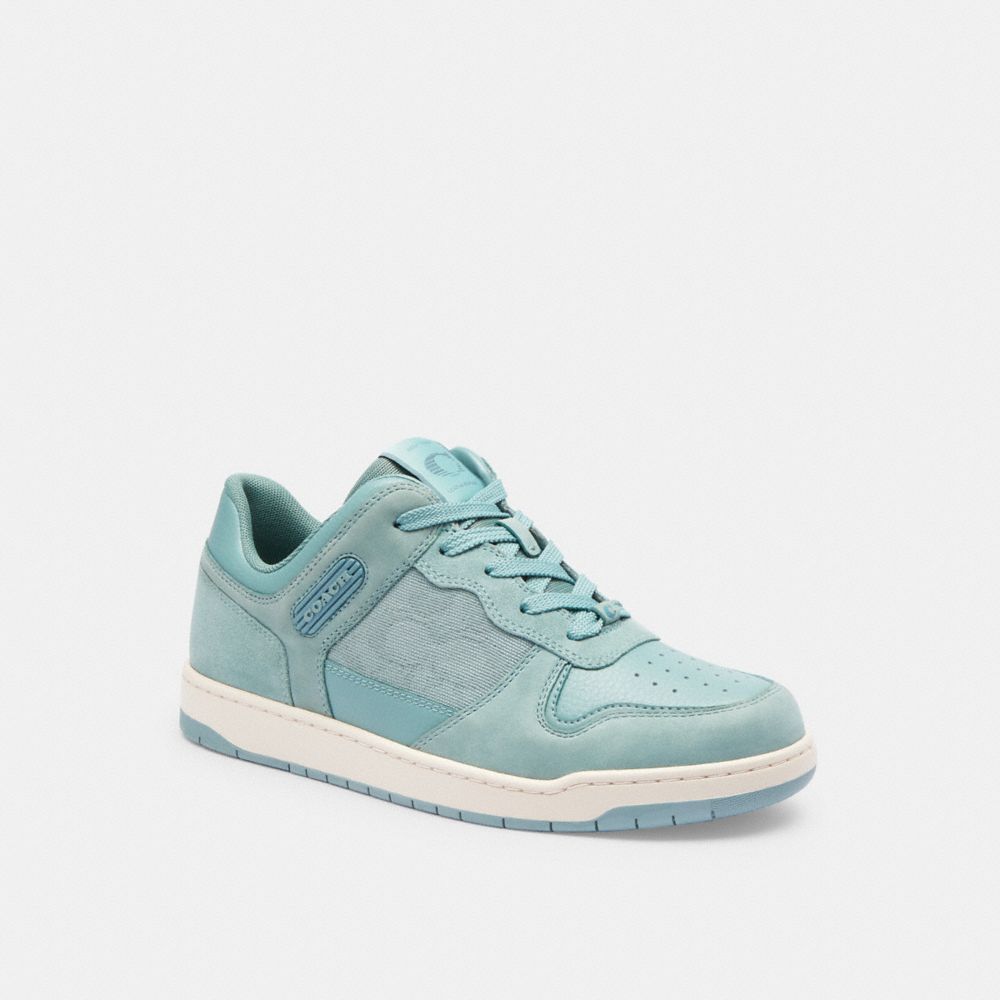 Coach C201 Low Top Sneaker In Signature Canvas Jacquard Aquamarine | COH865845