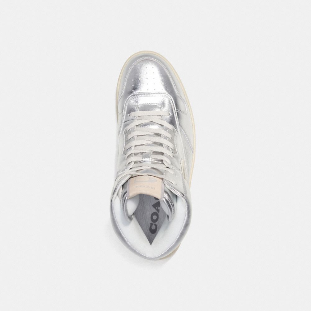 Coach C202 High Top Sneaker Silver | COH865823