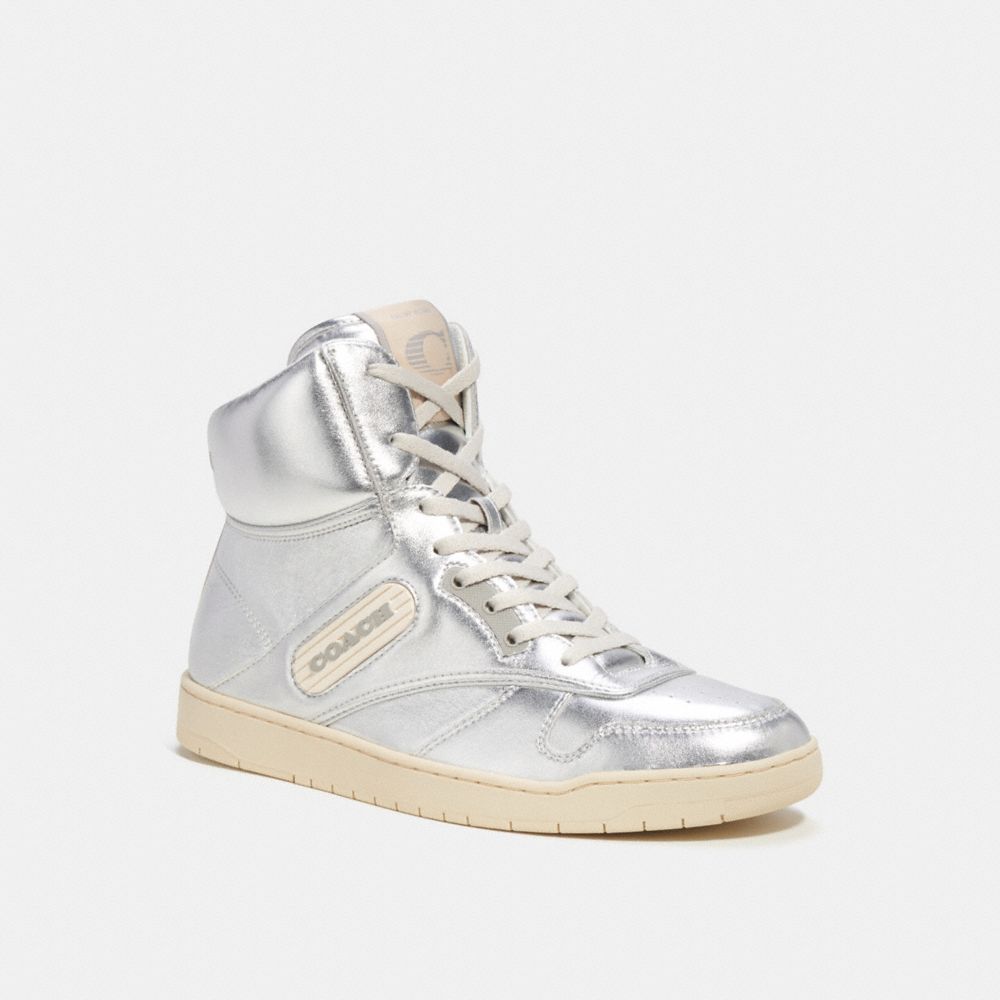 Coach C202 High Top Sneaker Silver | COH865823