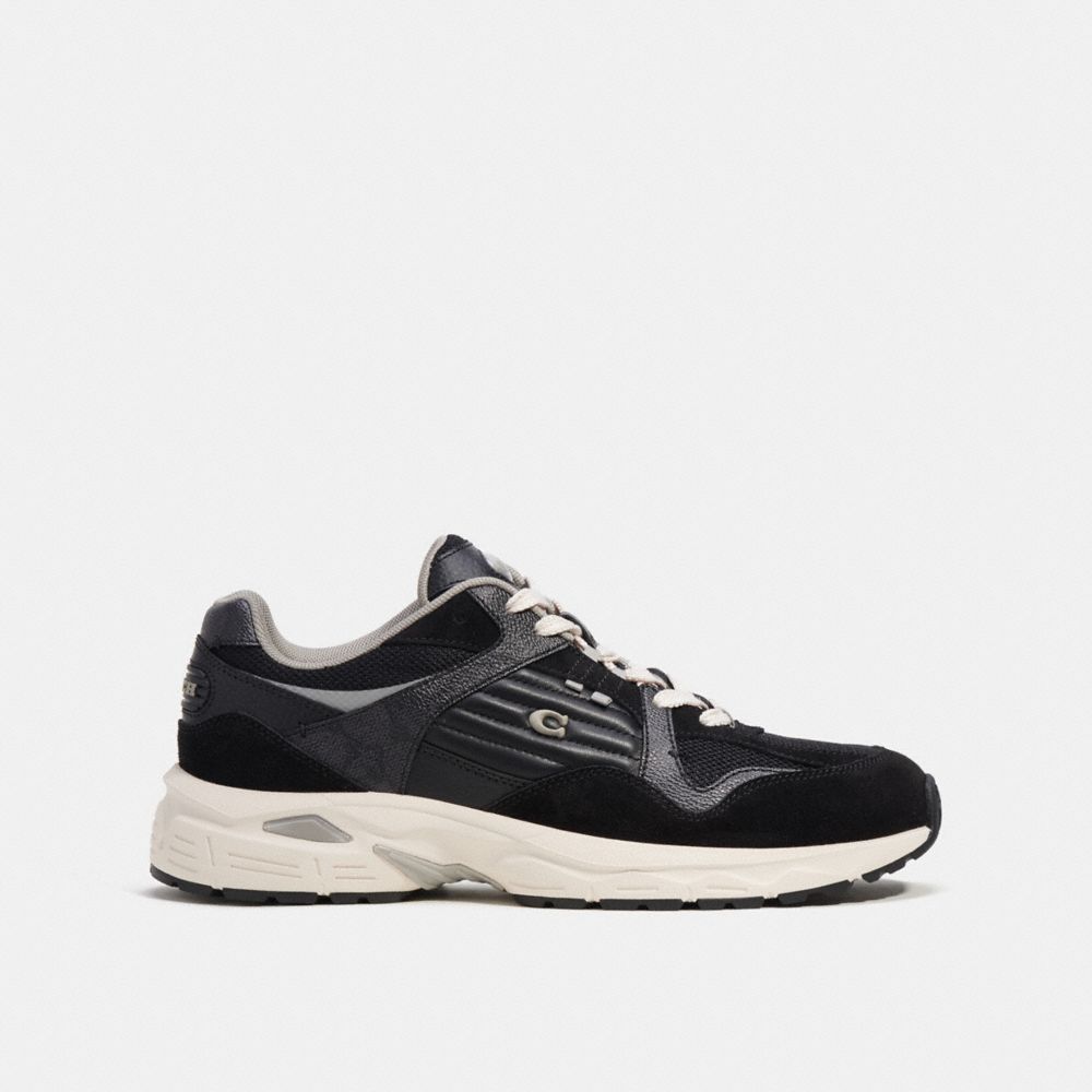 Coach C301 Sneaker With Signature Canvas Charcoal/Black | COH866781