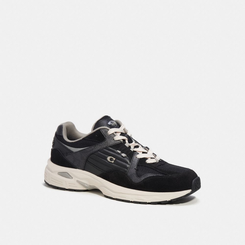 Coach C301 Sneaker With Signature Canvas Charcoal/Black | COH866781