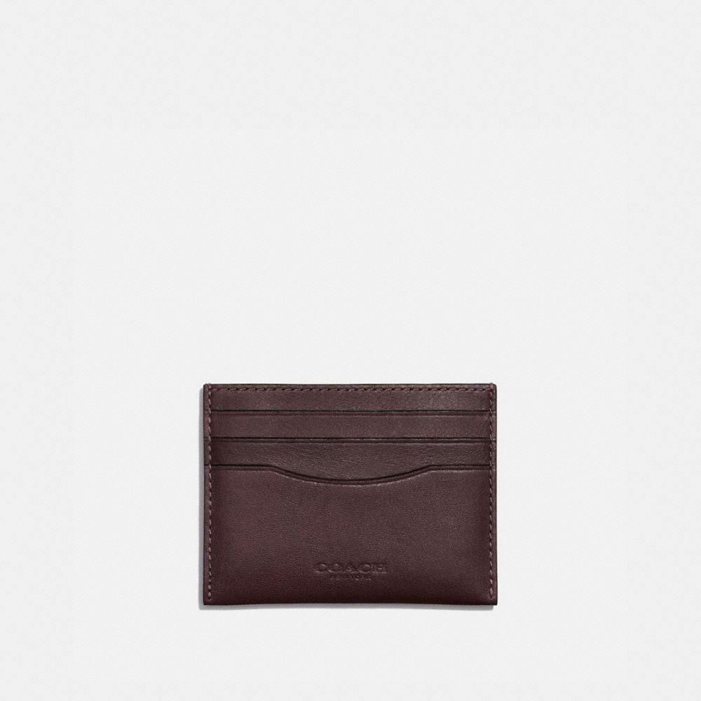 Coach Card Case Smooth Leather/Mahogany Brown | COH865654
