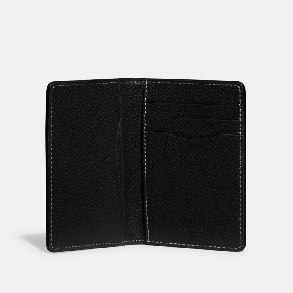 Coach Card Wallet In Signature Leather Black | COH865688