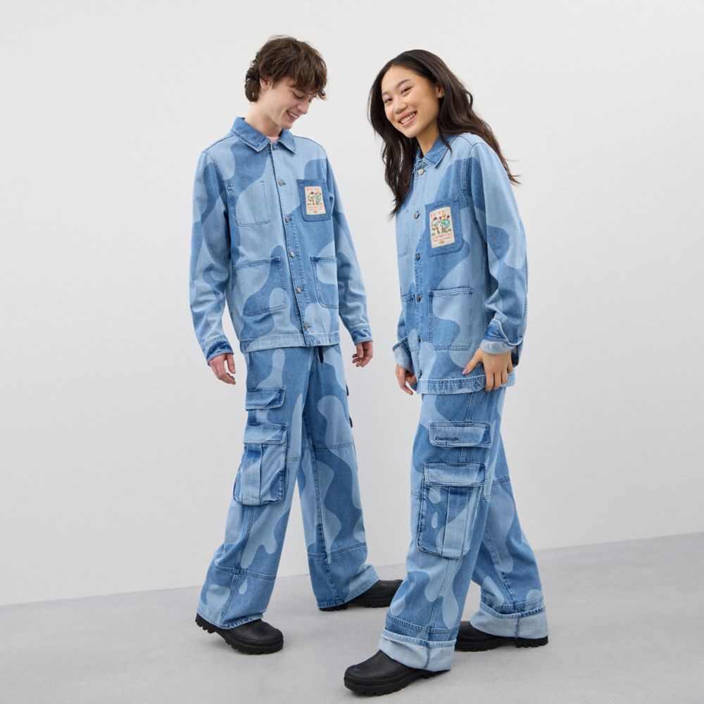 Coach Cargo Pants In Wavy Wash Denim | COH866939