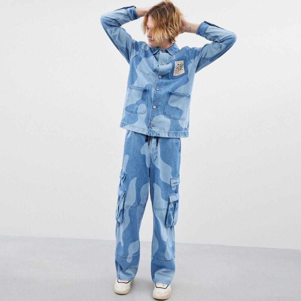 Coach Cargo Pants In Wavy Wash Denim | COH866939