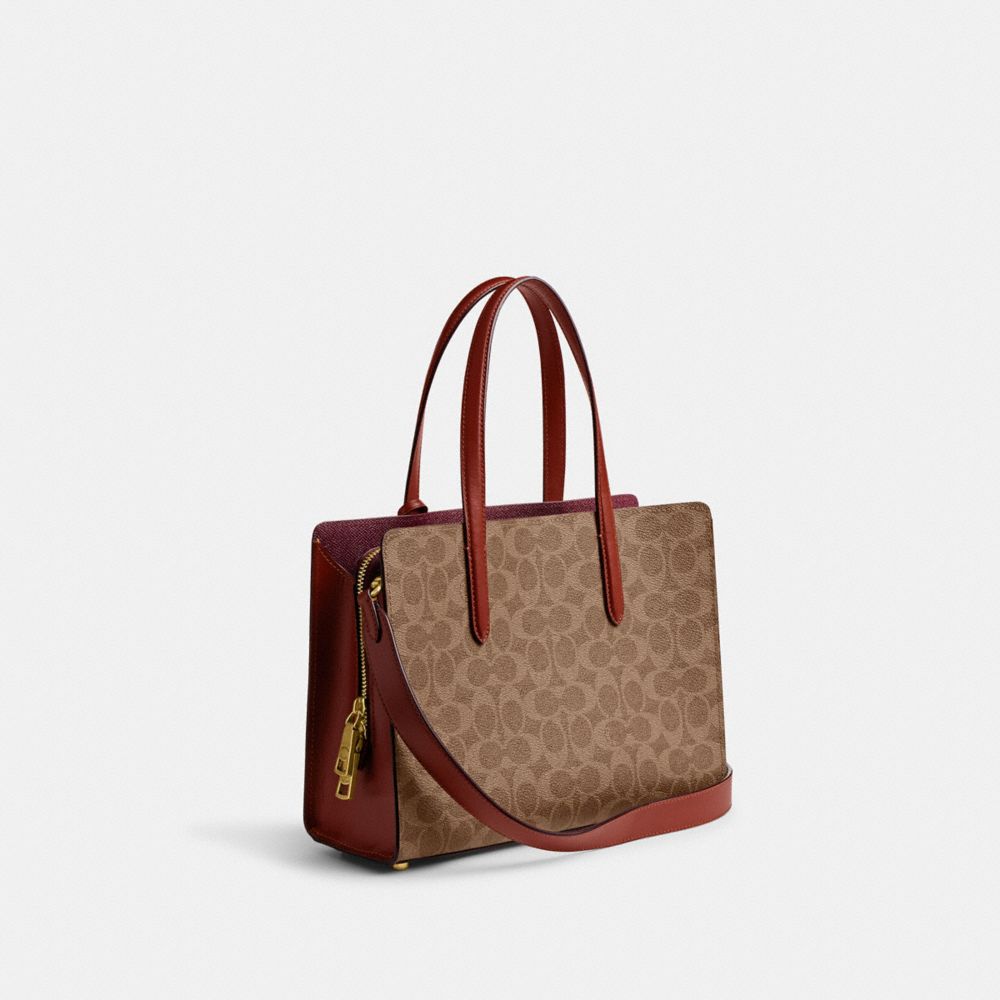 Coach Carter Carryall Bag 28 In Signature Canvas Coated Canvas/Brass/Tan/Rust | COH865093