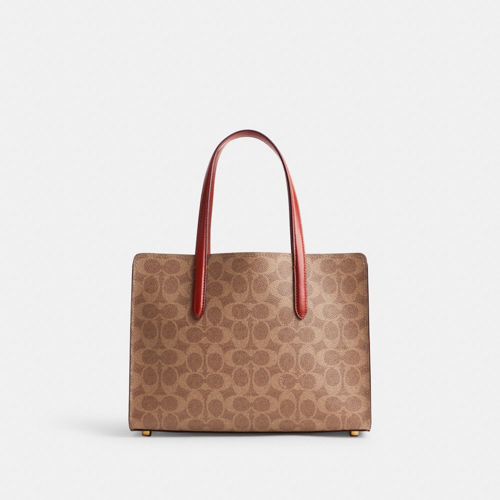 Coach Carter Carryall Bag 28 In Signature Canvas Coated Canvas/Brass/Tan/Rust | COH865093