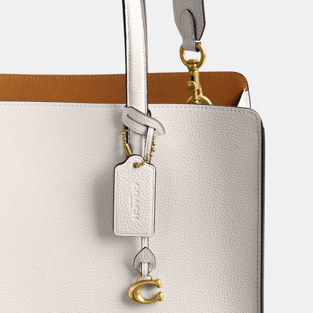 Coach Carter Carryall Bag Refined Pebble Leather/Brass/Chalk | COH865028