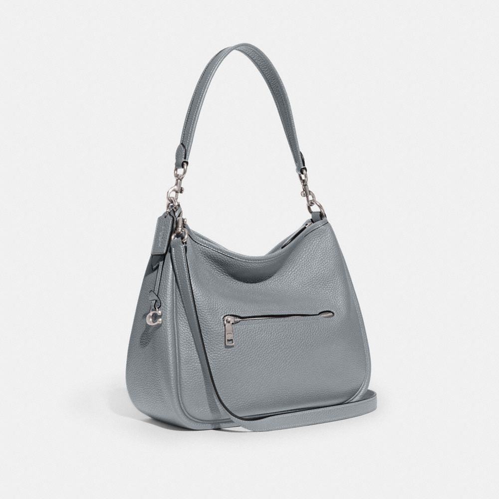 Coach Cary Shoulder Bag Pebble Leather/Silver/Grey Blue | COH864733