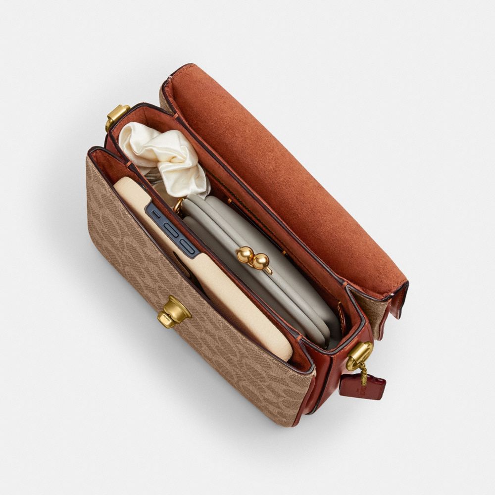 Coach Cassie Crossbody Bag 19 In Signature Canvas Coated Canvas/Brass/Tan/Rust | COH865386