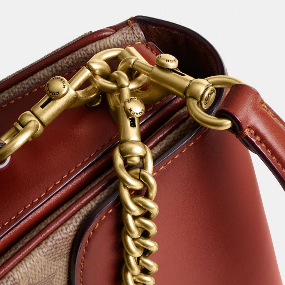 Coach Cassie Crossbody Bag 19 In Signature Canvas Coated Canvas/Brass/Tan/Rust | COH865386