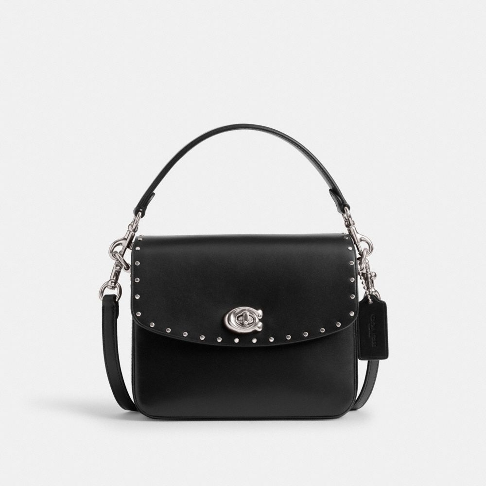 Coach Cassie Crossbody Bag 19 With Rivets Silver/Black | COH865388