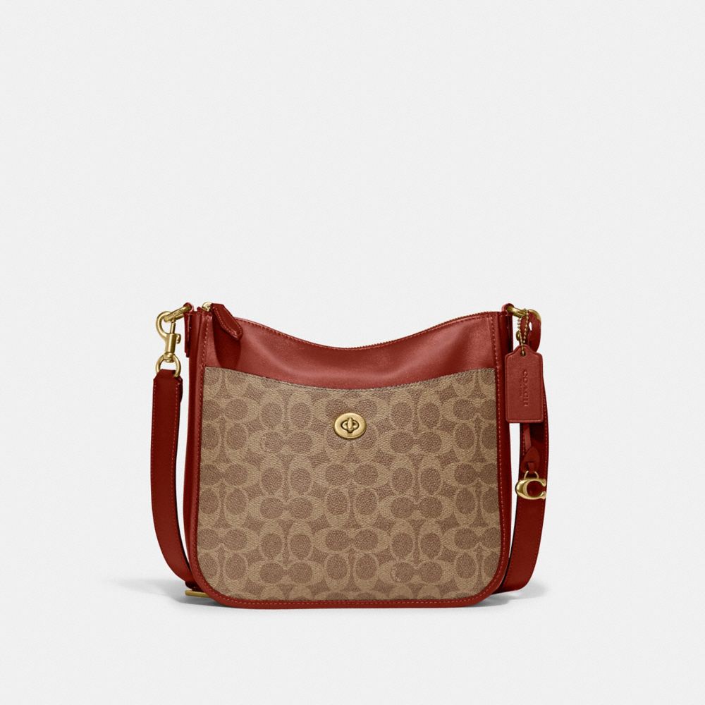 Coach Chaise Crossbody Bag In Signature Canvas Brass/Tan/Rust | COH865330