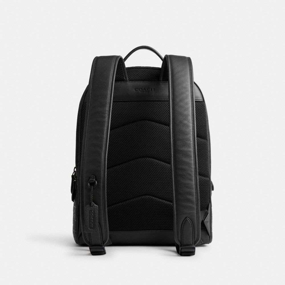 Coach Charter Backpack In Signature Leather Black | COH865473