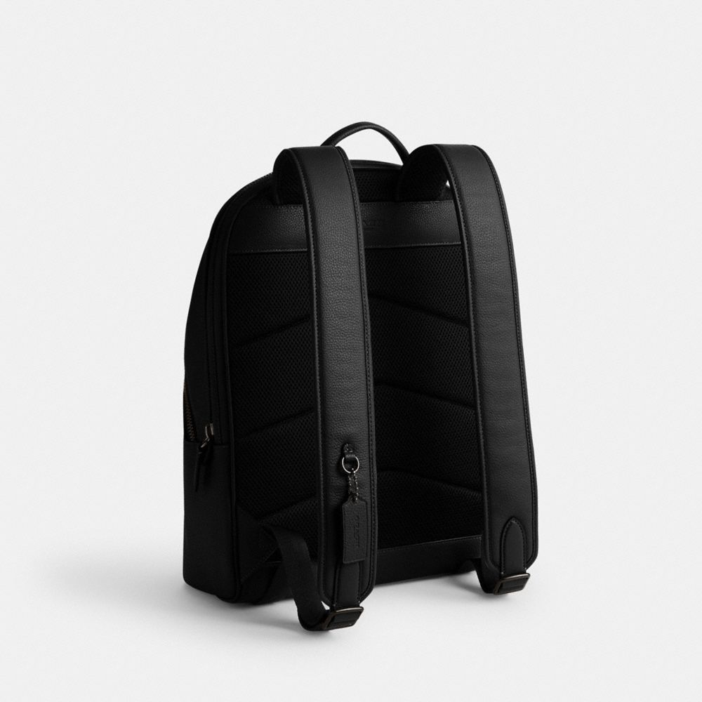 Coach Charter Backpack Polished Pebble Leather/Black | COH865472