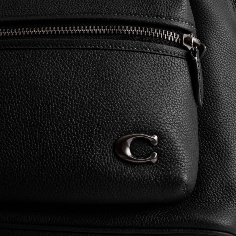 Coach Charter Backpack Polished Pebble Leather/Black | COH865472