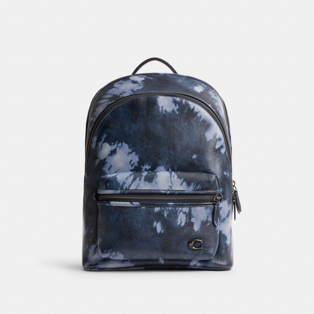 Coach Charter Backpack With Tie Dye Print Midnight Navy Multi | COH865483