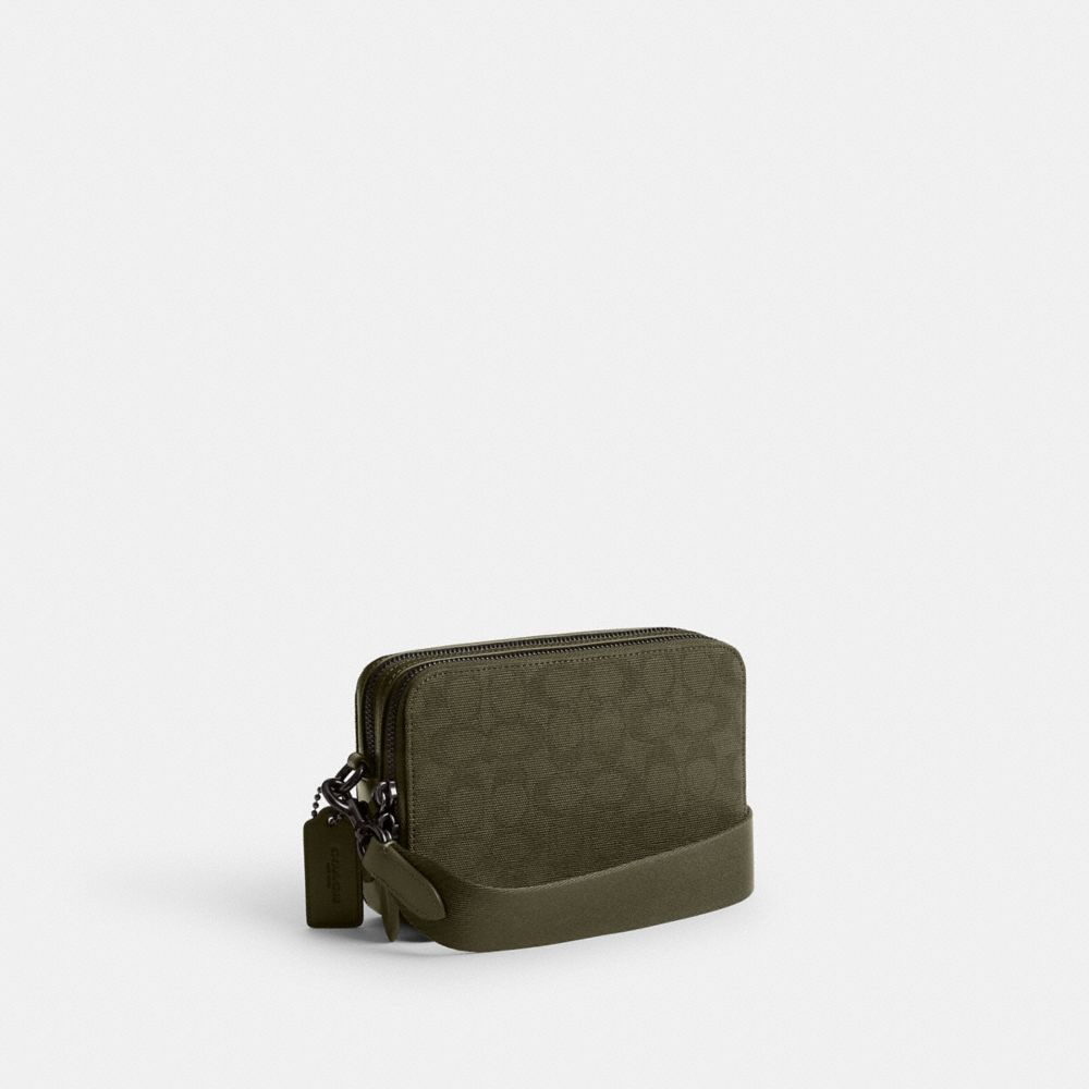 Coach Charter Crossbody 19 In Signature Canvas Jacquard Army Green | COH866565