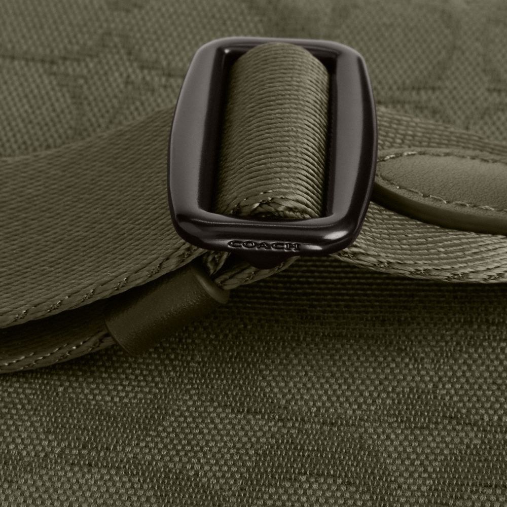 Coach Charter Crossbody 19 In Signature Canvas Jacquard Army Green | COH866565