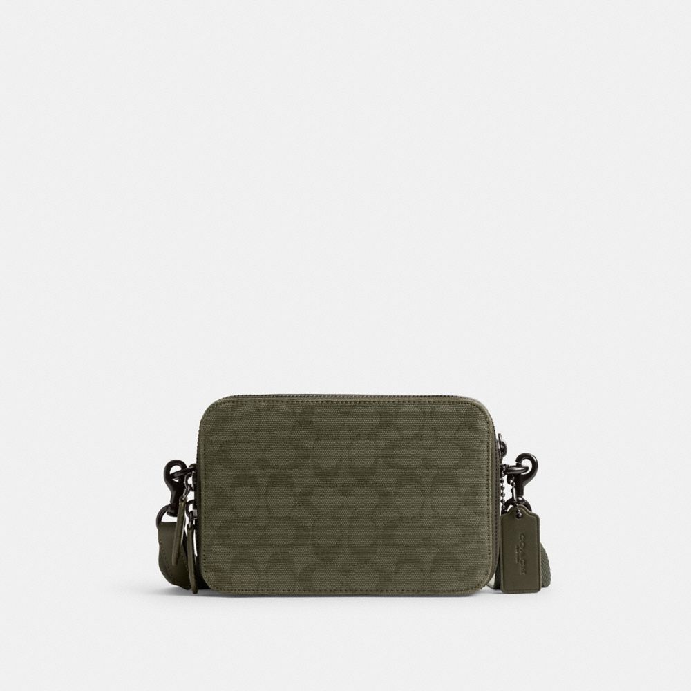 Coach Charter Crossbody 19 In Signature Canvas Jacquard Army Green | COH866565