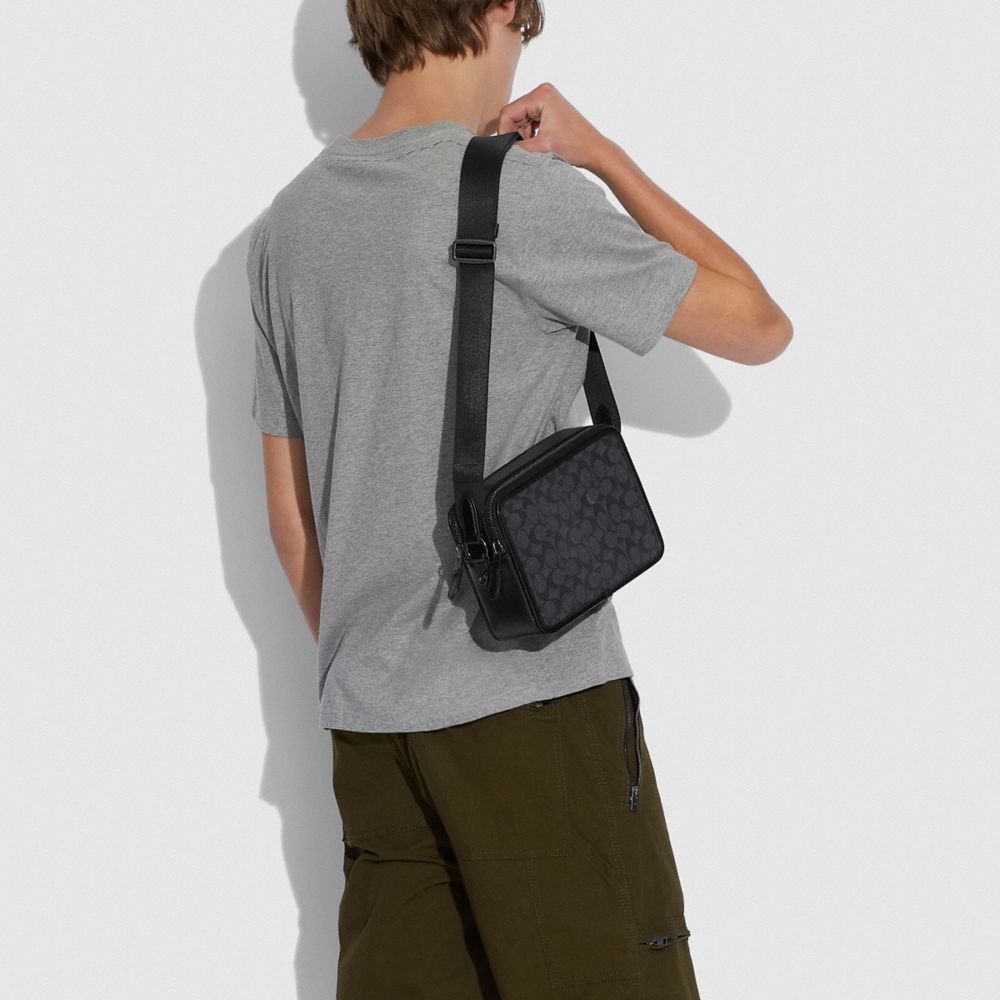 Coach Charter Crossbody Bag 24 In Signature Canvas Canvas/Black Copper/Charcoal | COH866595