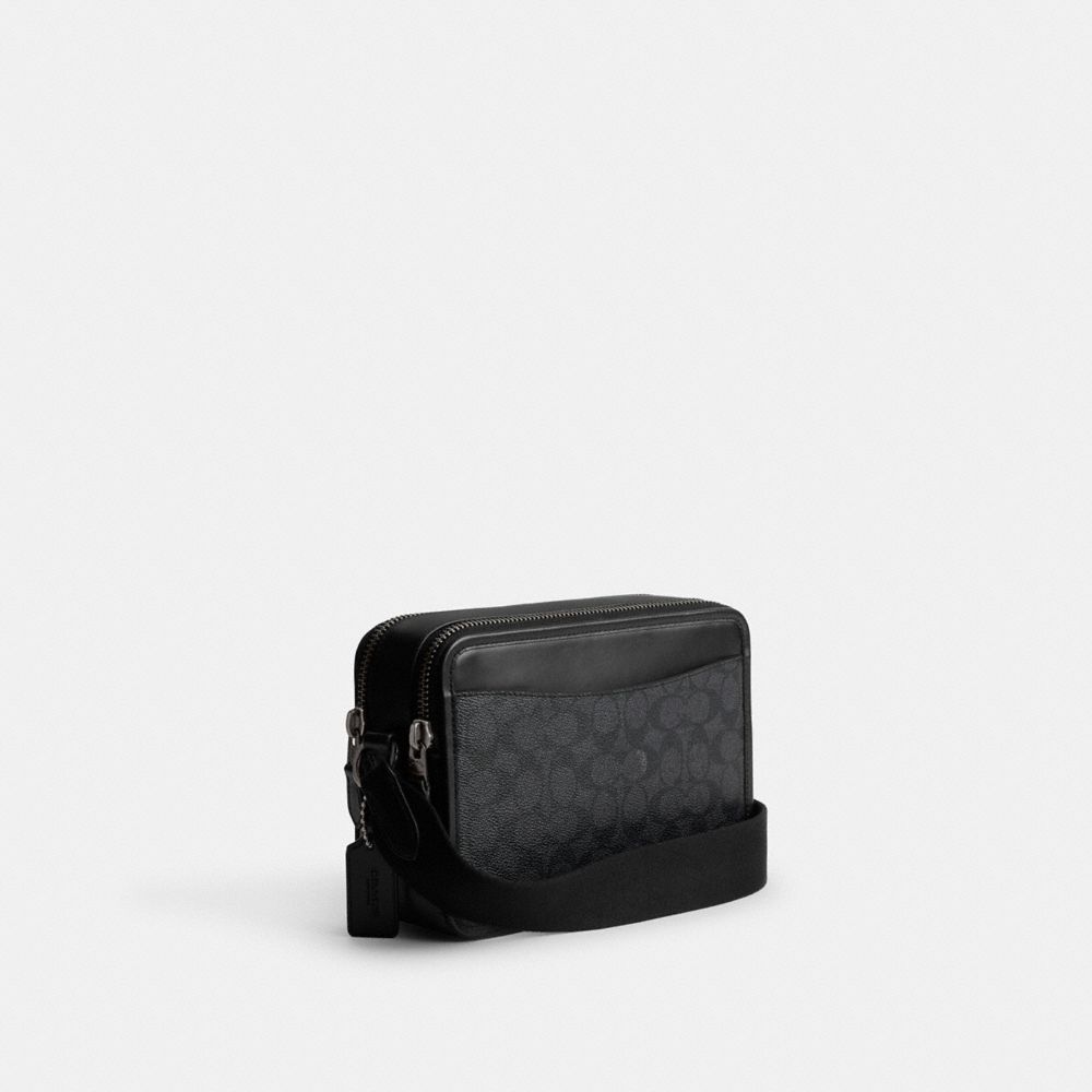 Coach Charter Crossbody Bag 24 In Signature Canvas With Graphic Signature Coated Canvas/Leather/Charcoal Multi | COH866606