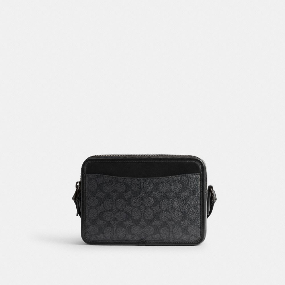 Coach Charter Crossbody Bag 24 In Signature Canvas With Graphic Signature Coated Canvas/Leather/Charcoal Multi | COH866606