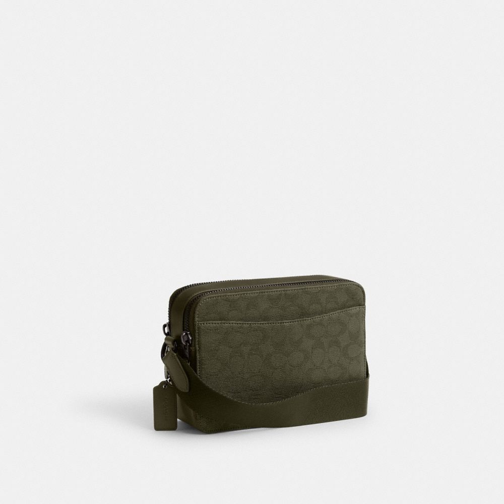 Coach Charter Crossbody Bag 24 In Signature Canvas Jacquard Army Green | COH866607