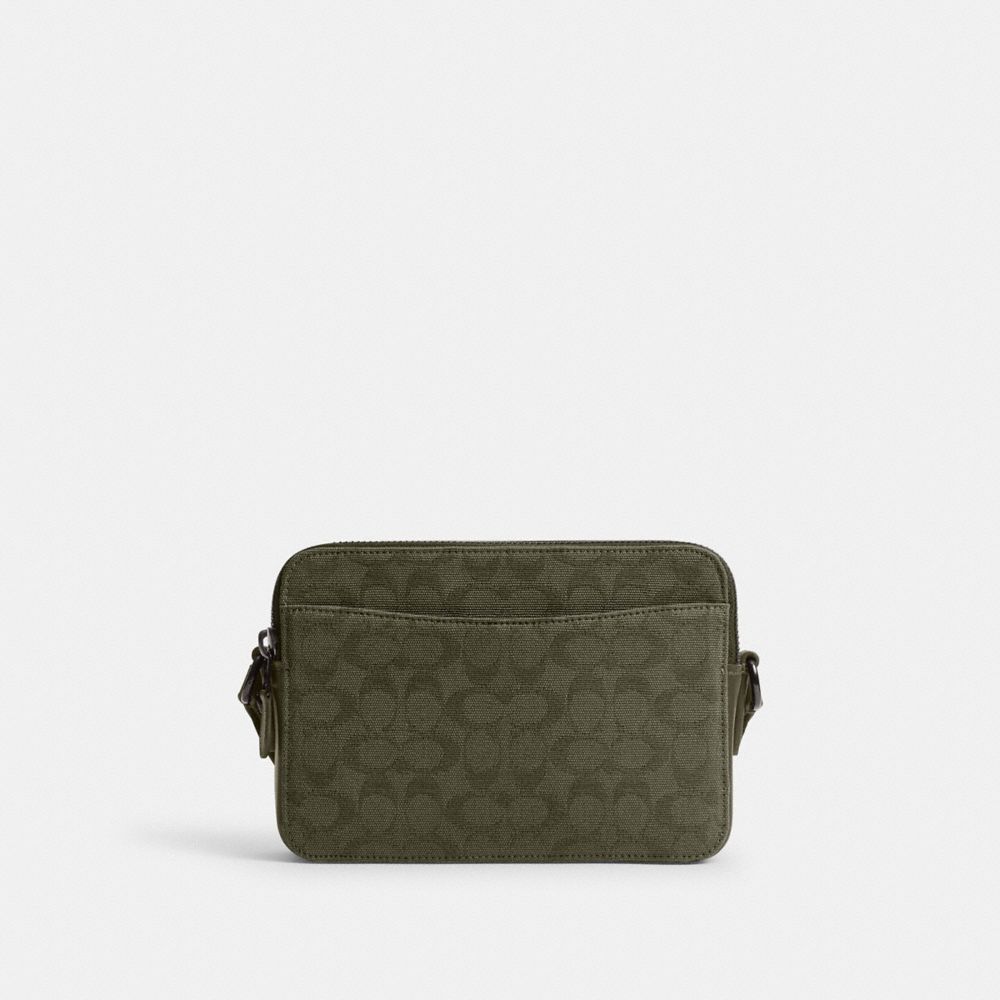 Coach Charter Crossbody Bag 24 In Signature Canvas Jacquard Army Green | COH866607