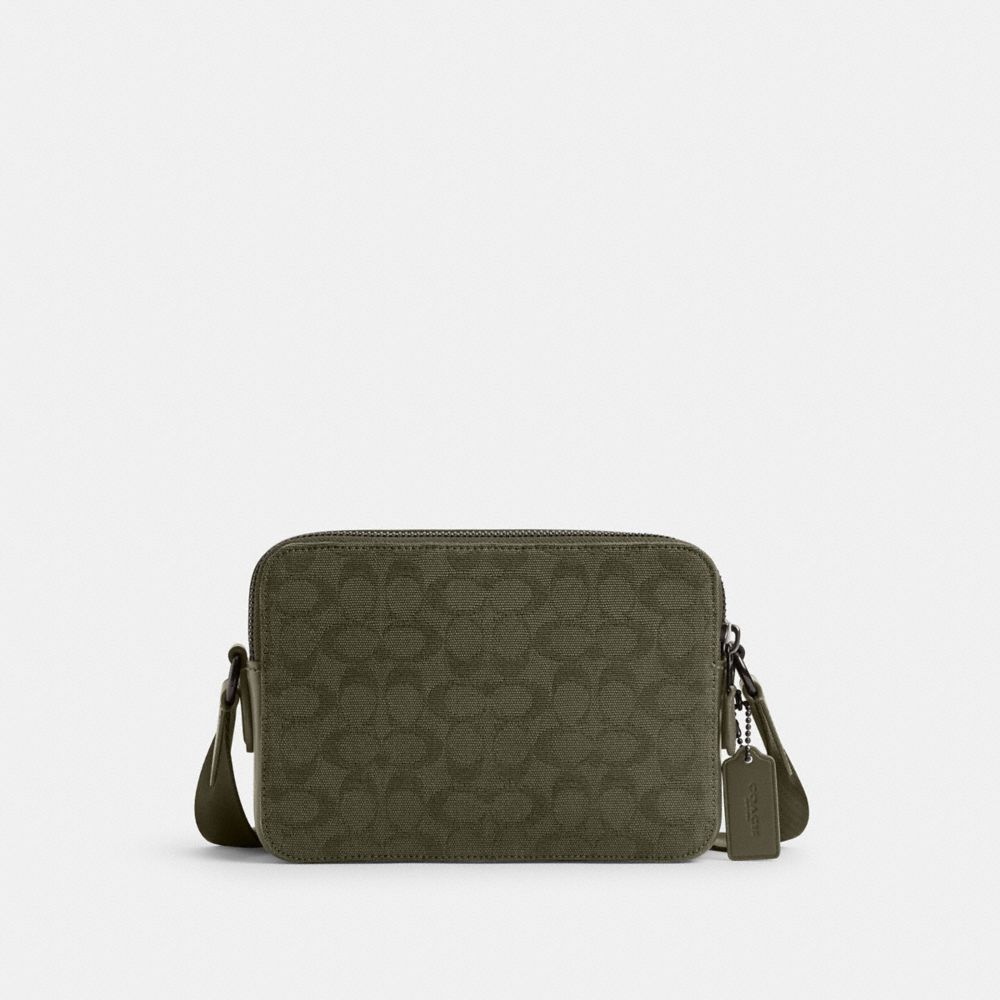 Coach Charter Crossbody Bag 24 In Signature Canvas Jacquard Army Green | COH866607